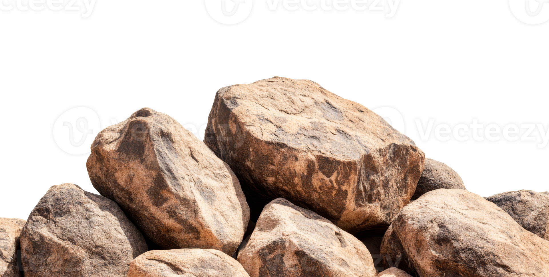 Boulders piled up, natural stone formations, landscape elements, cut out transparent png