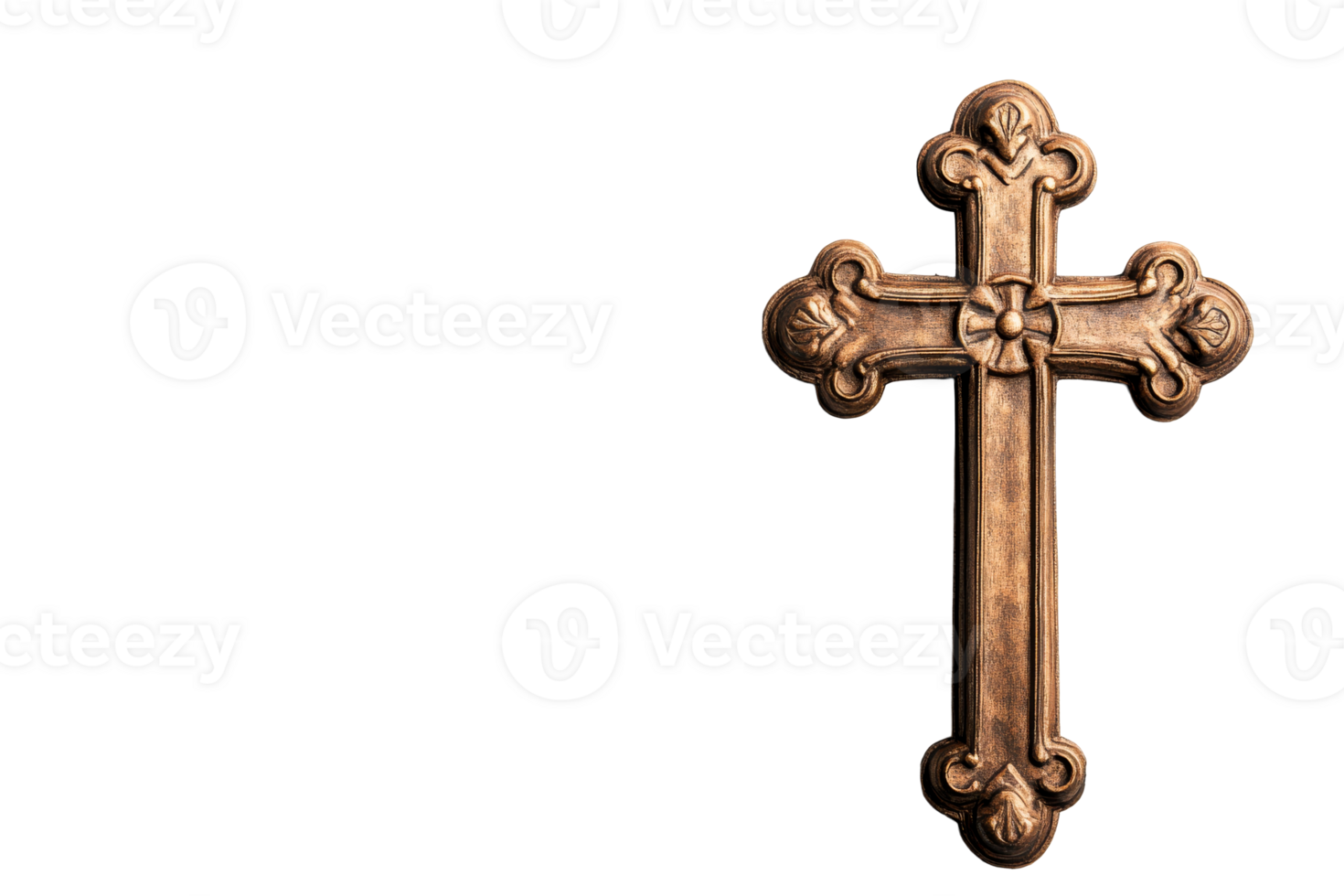 Ornate Christian Cross Symbol Isolated, Relief, Decoration, cut out transparent png