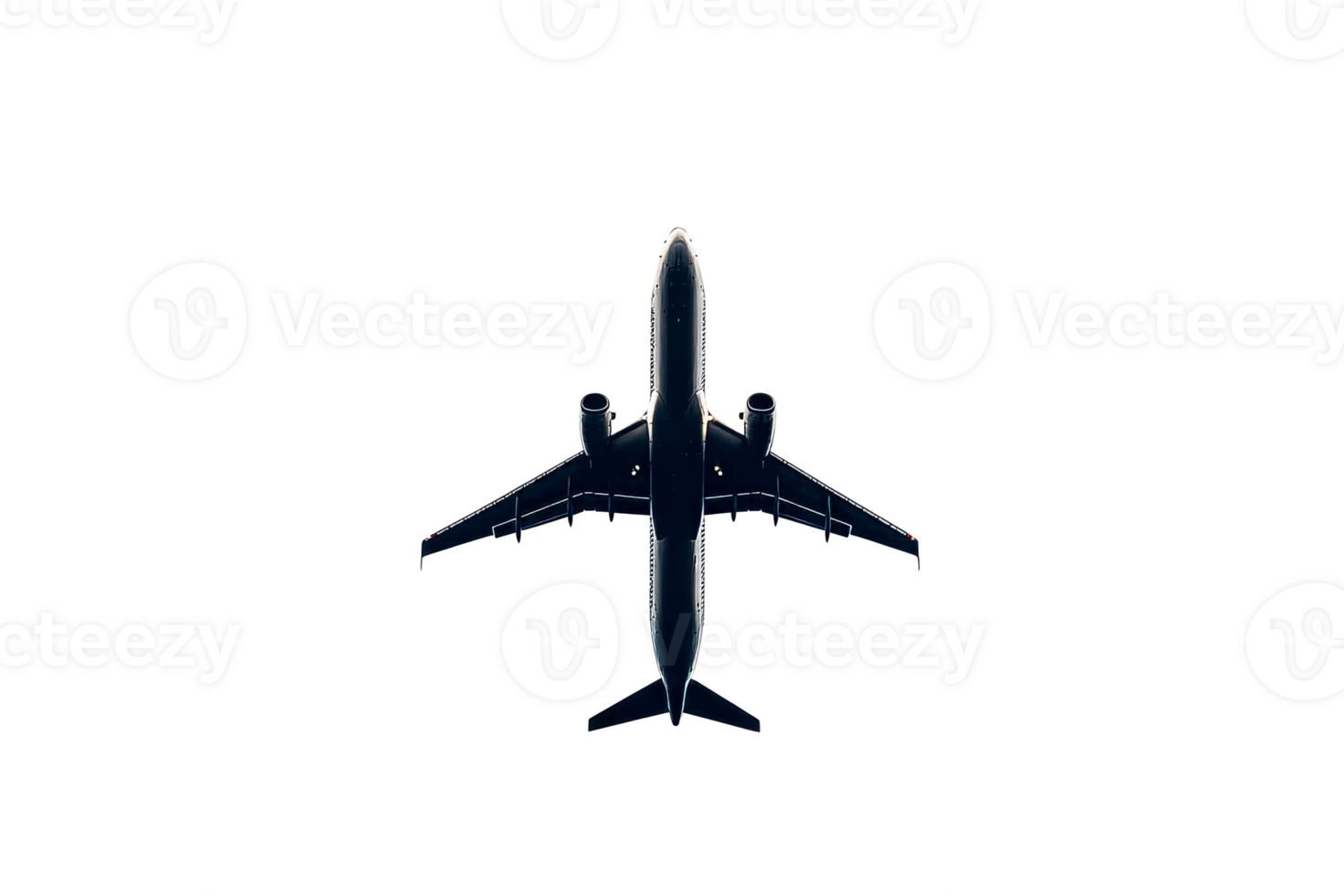 Airplane flying above with transparent background png