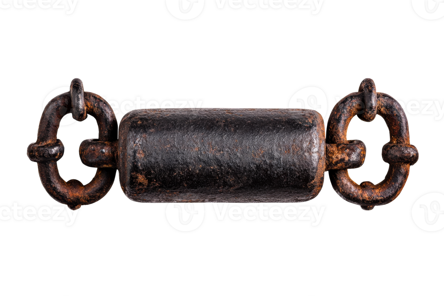 Heavy chain link with cylinder connector png
