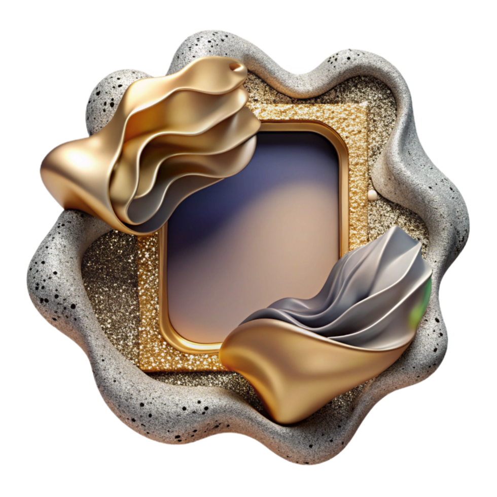 serene artistic Abstract Frame Cutout Isolated for Invitation Designs original png