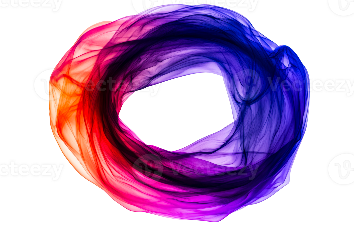 Colorful swirling fabric in a circular design png