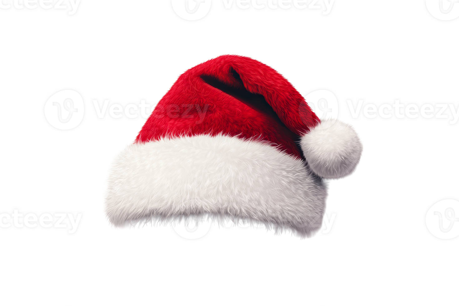 Classic red Christmas hat with white trim png