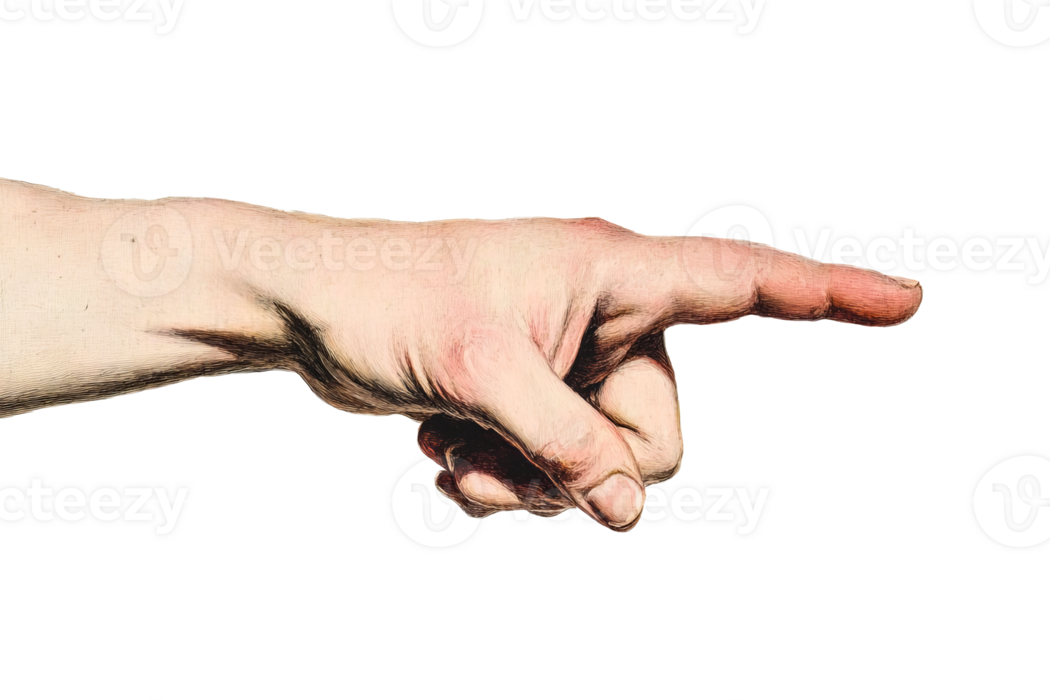 Artistic directional hand gesture png