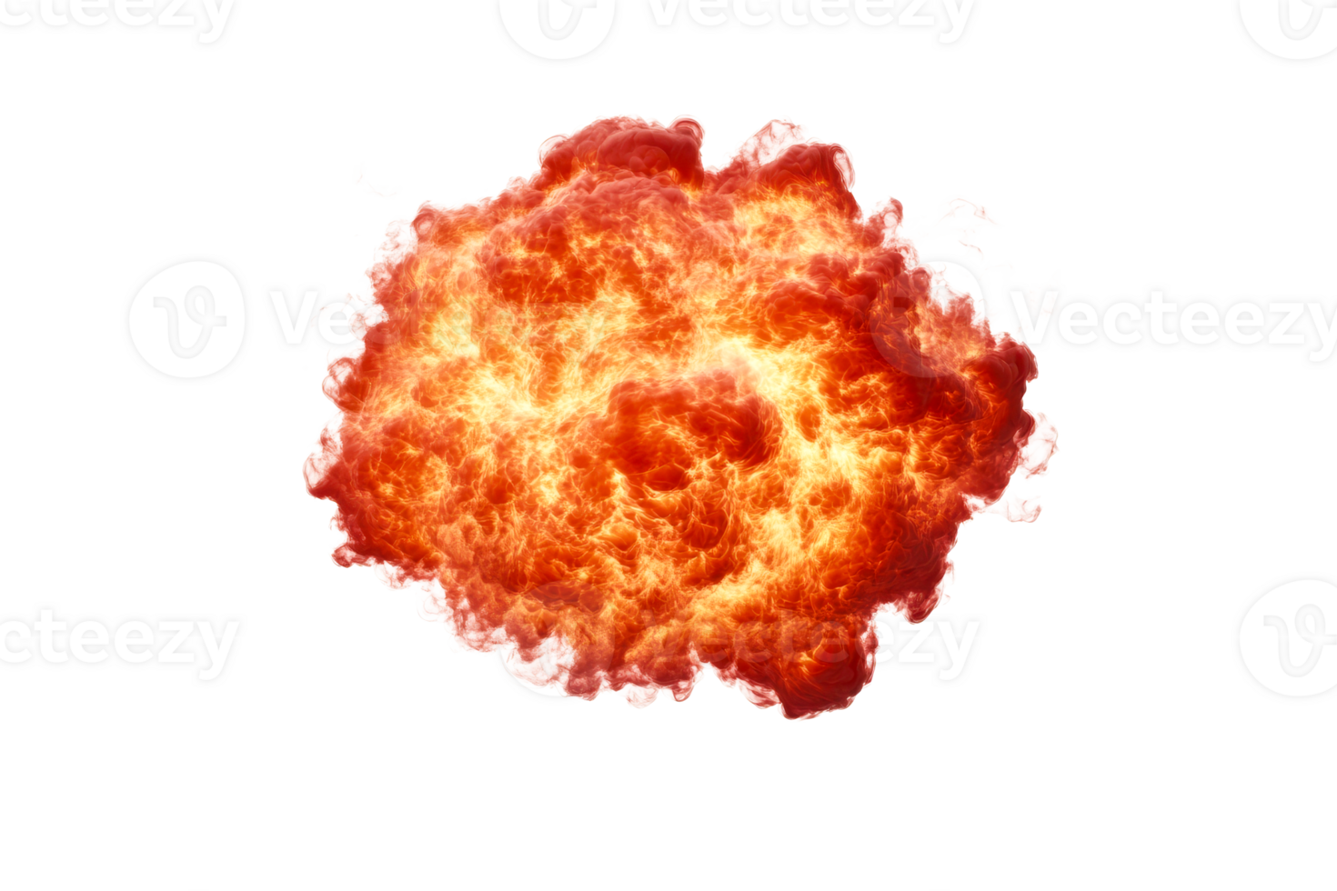 Explosive fireball with intense flames and smoke png