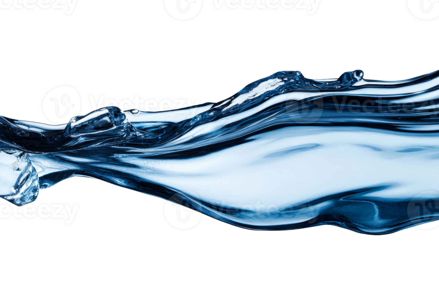 Flowing water with a smooth, clear wave pattern png