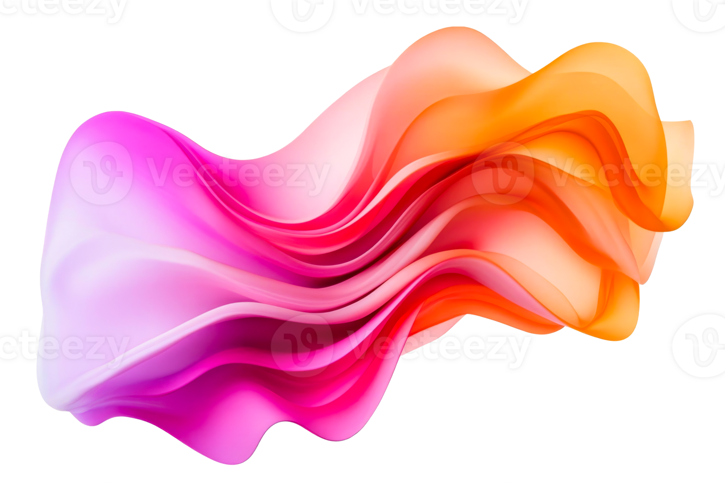 Abstract flowing fabric in vibrant colors png