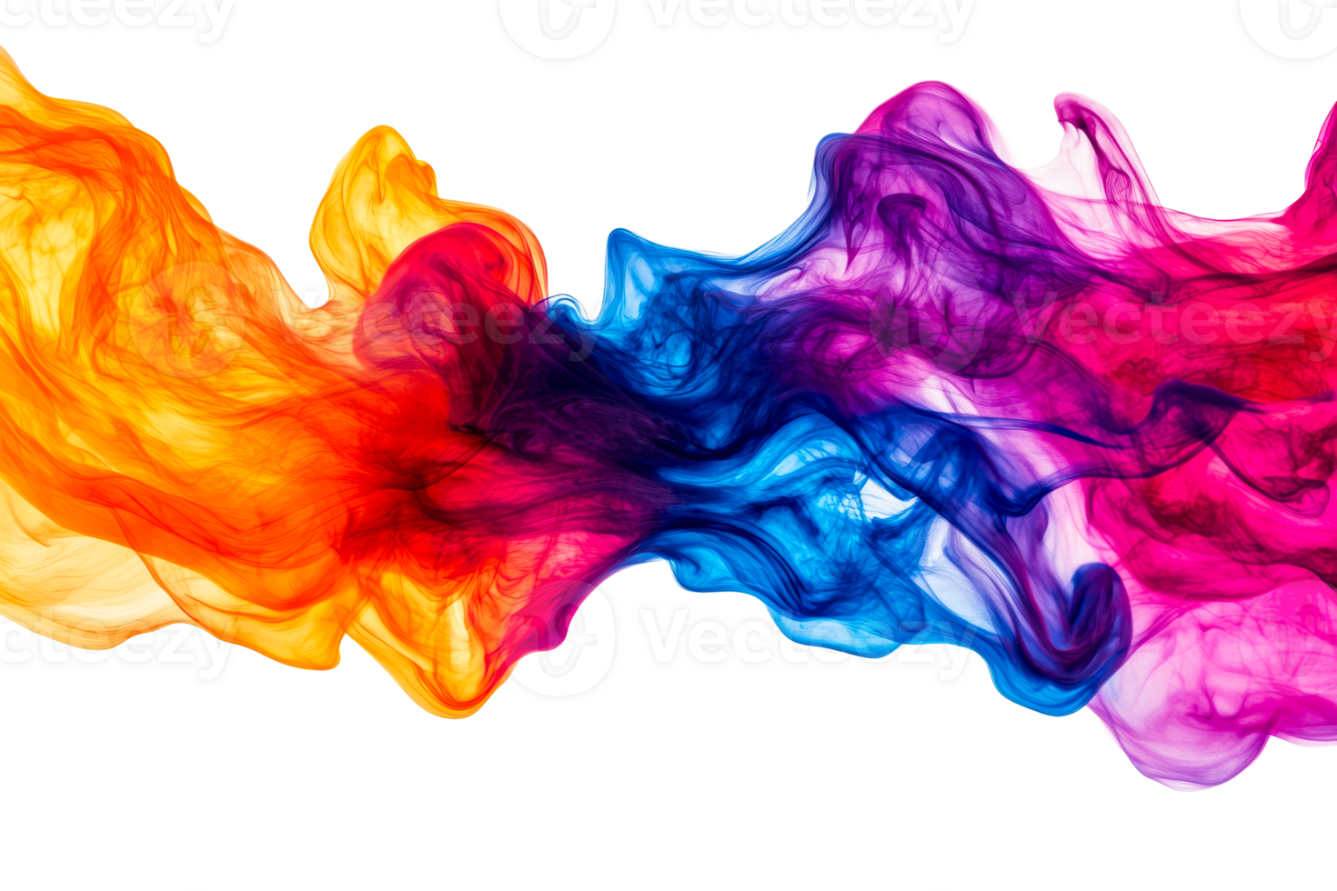 Colorful abstract smoke waves flowing together png