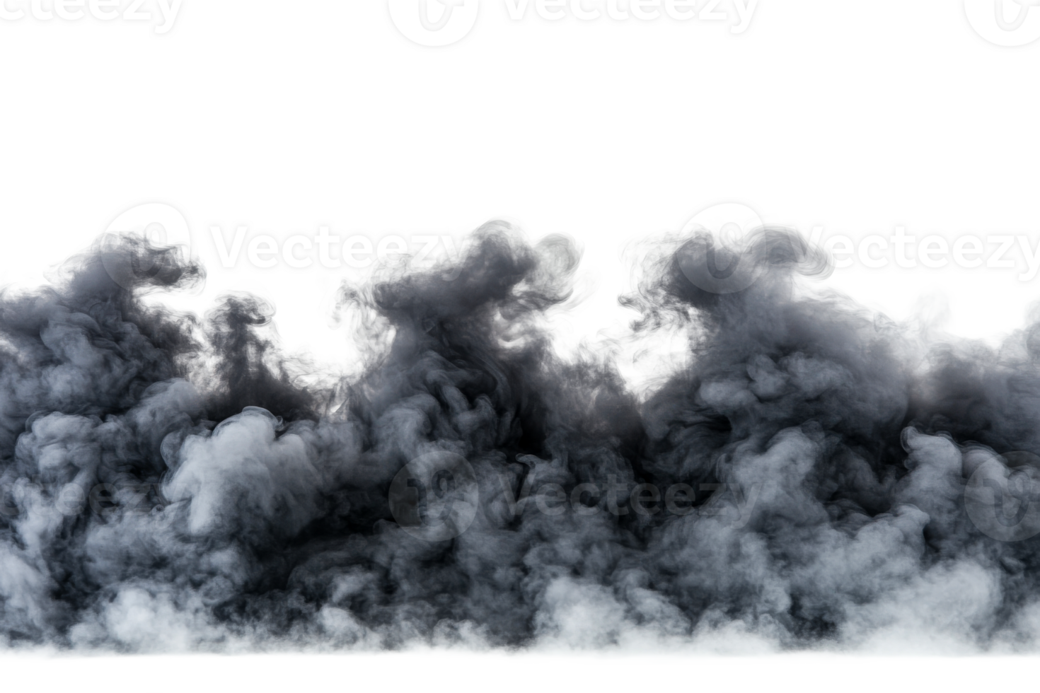 Dark smoke on a clear backdrop png