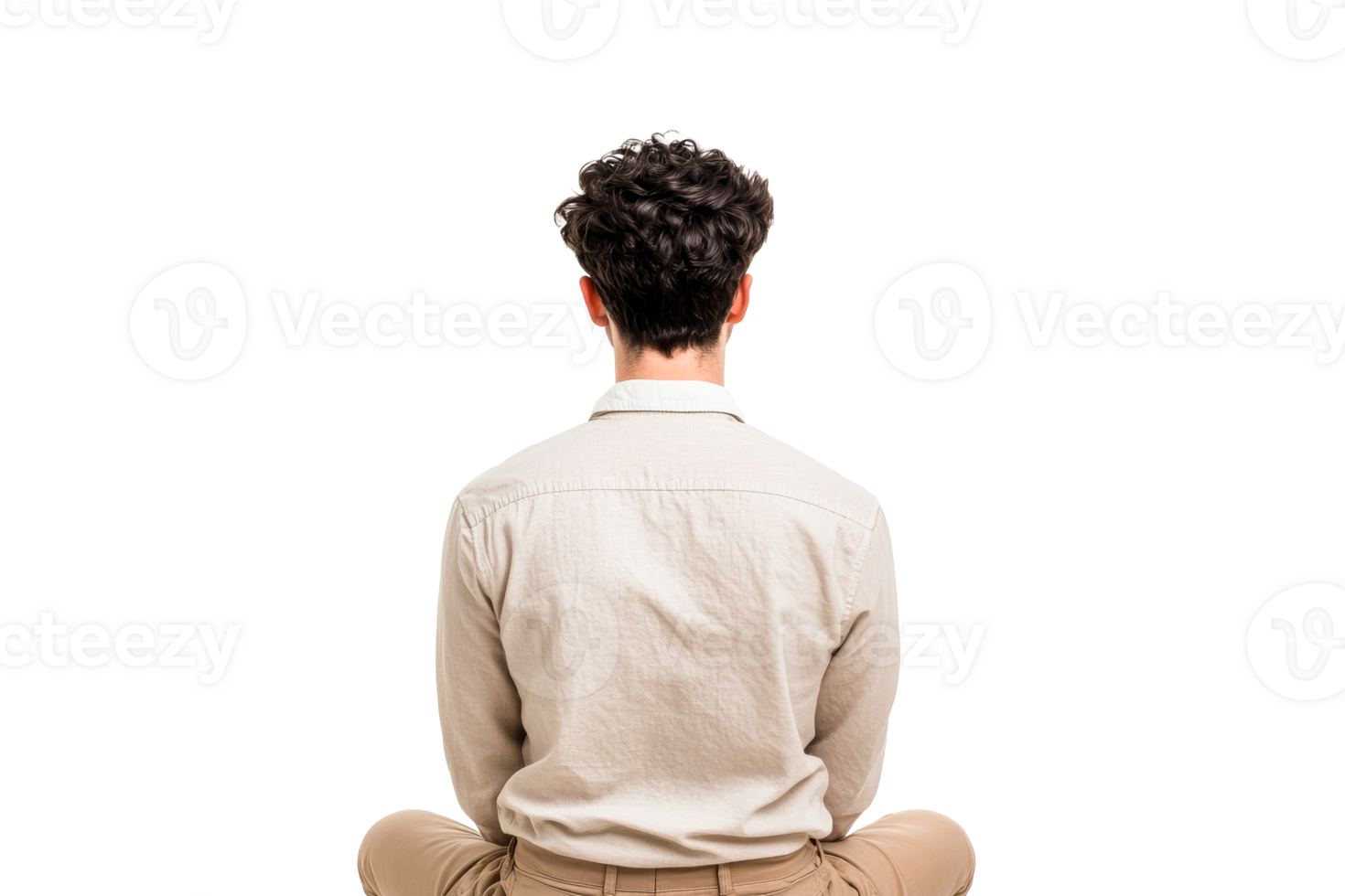 Meditation practice with a calm individual seated png