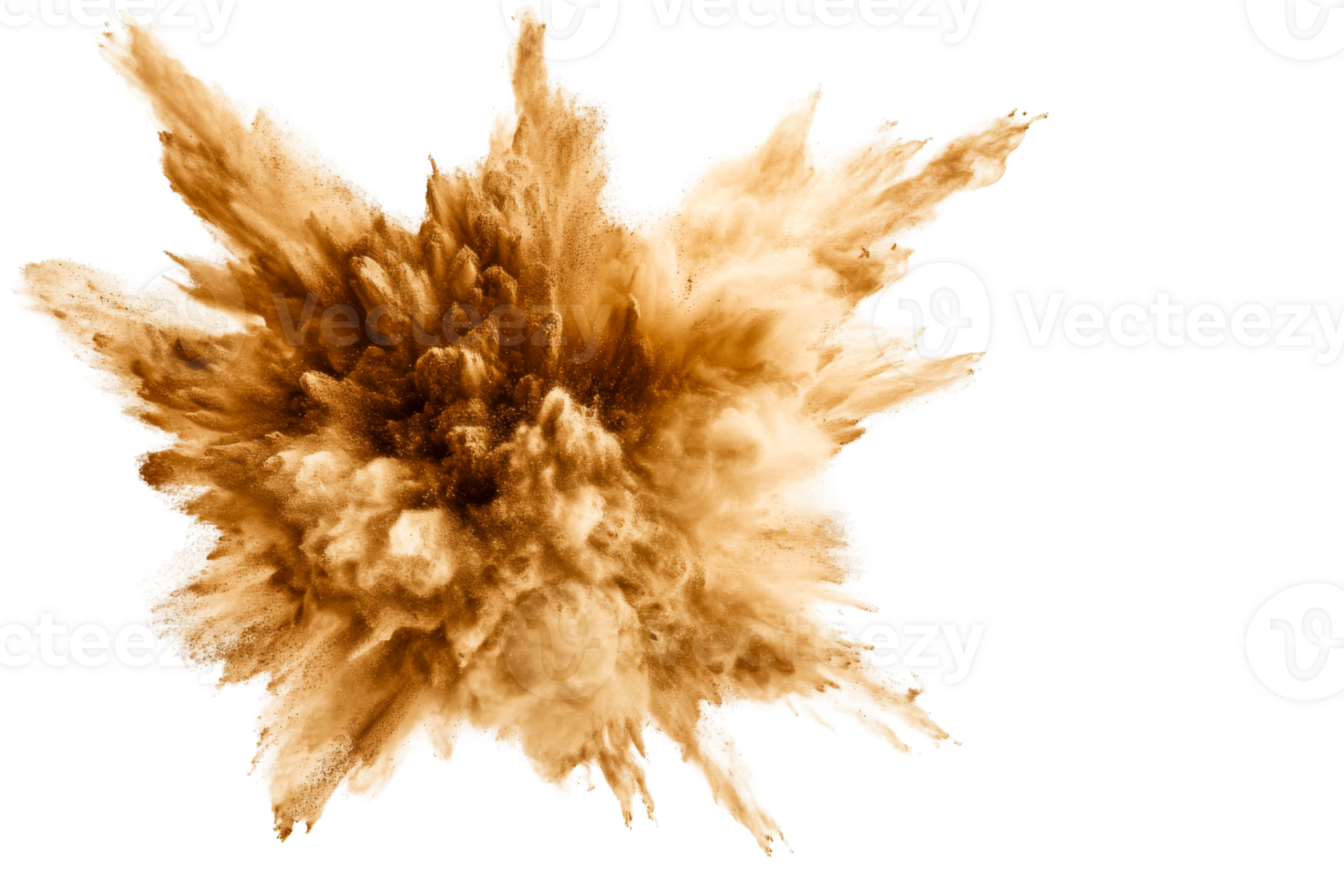 Brown powder explosion with transparent background png