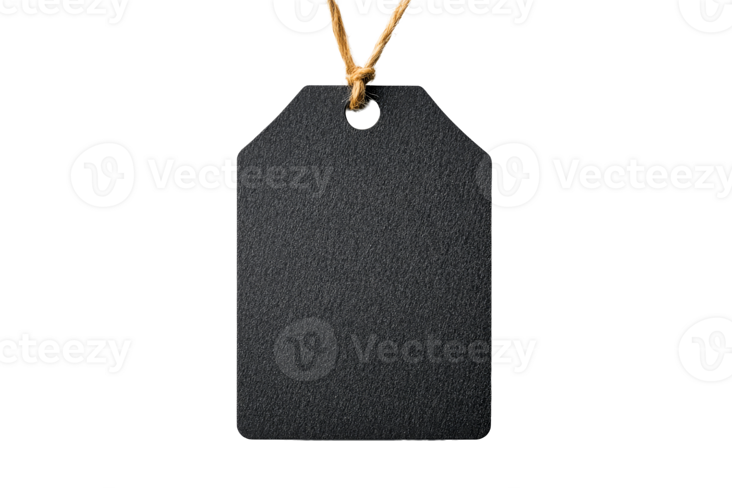 Blank black tag with string for labeling items png