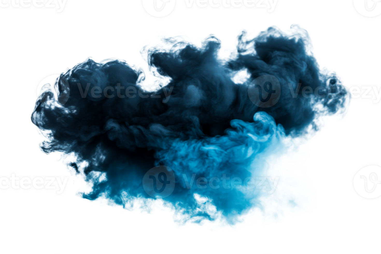 Blue and black smoke cloud drifting png