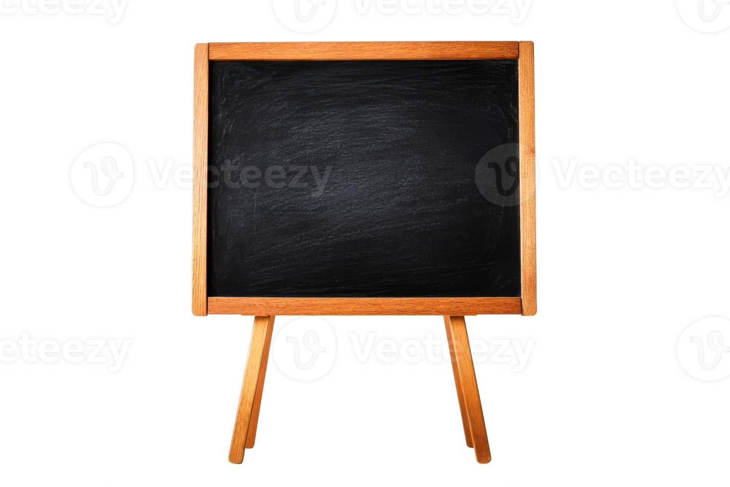 Blank chalkboard on wooden easel for classroom use png