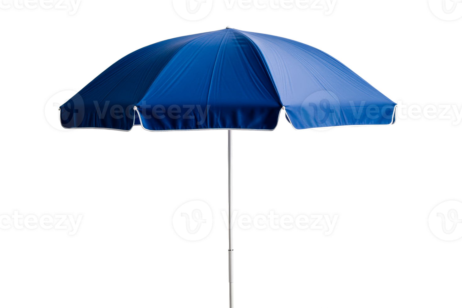 Blue beach umbrella on transparent background png