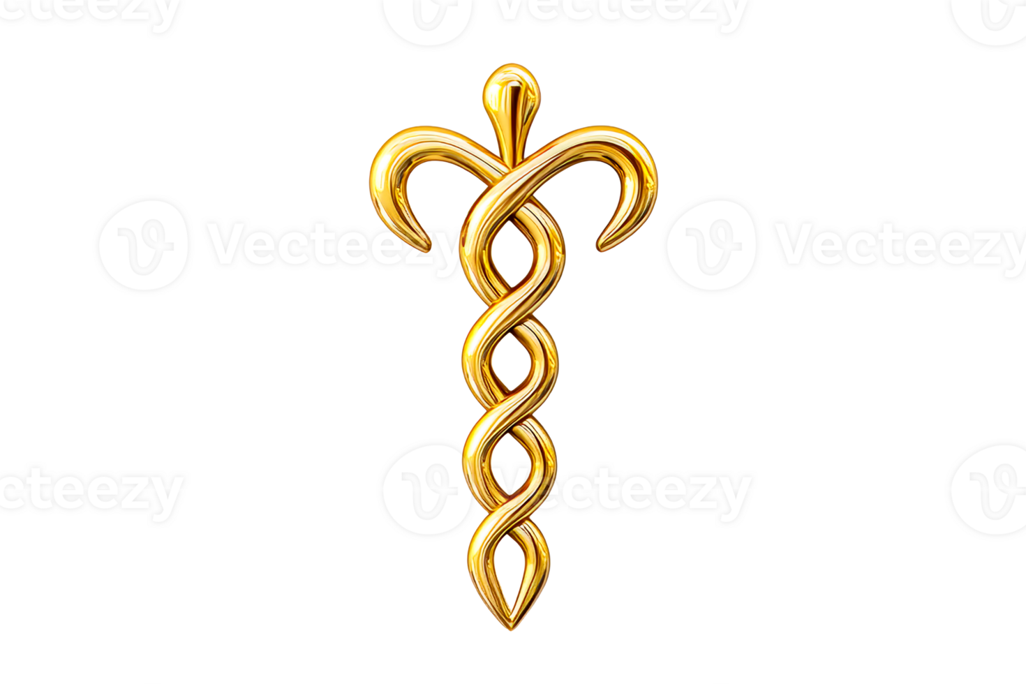 Symbol of medicine featuring a golden caduceus png
