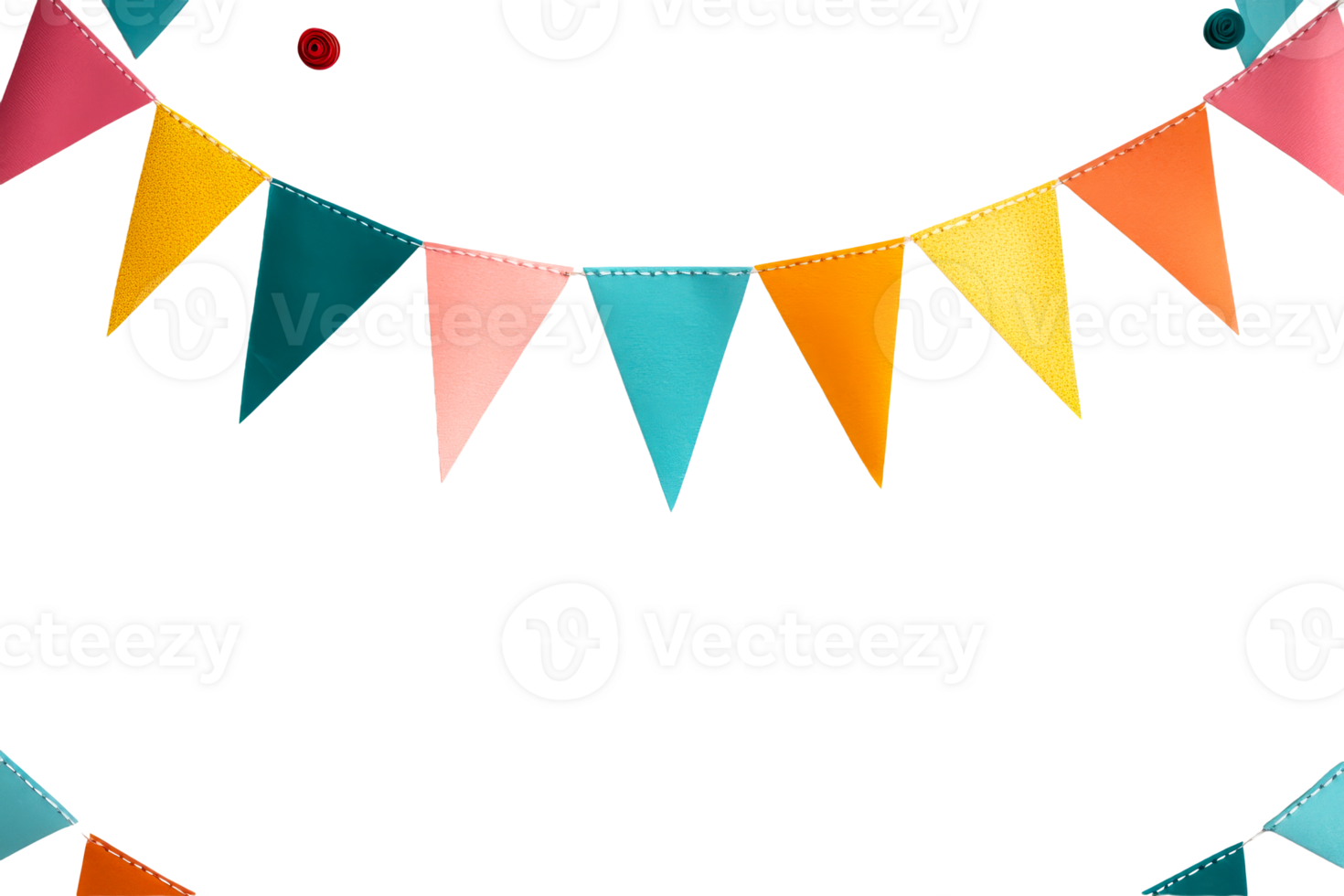 Colorful bunting flags for festive decorations png