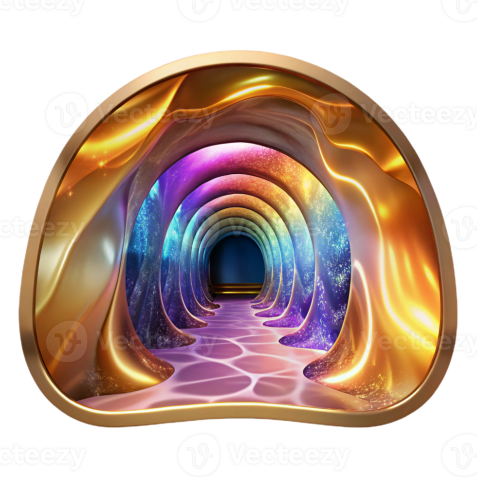 impressive creative Abstract Vr Tunnel Cutout for Psychedelic Visuals detailed png
