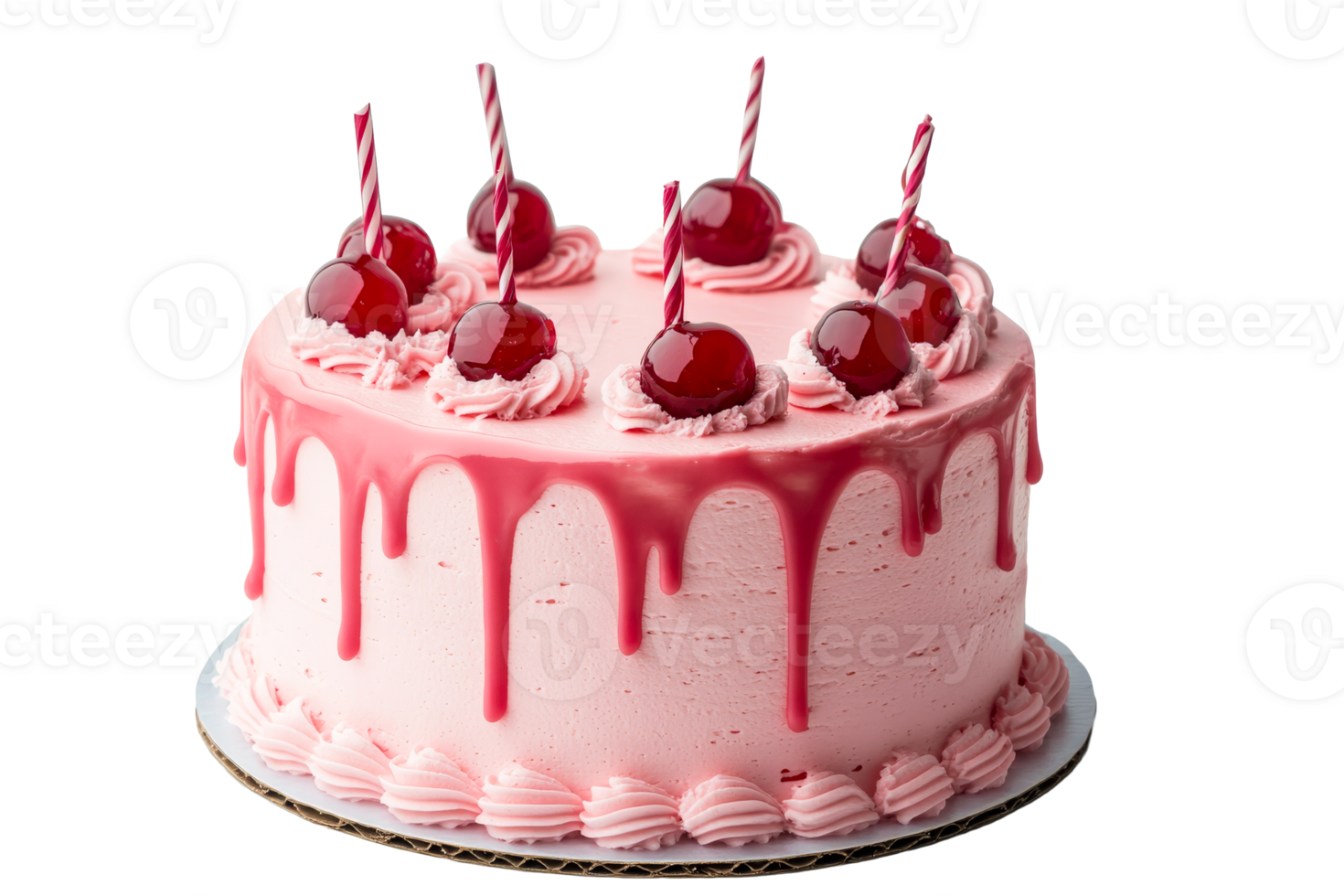 Festive pink cherry cake delight png