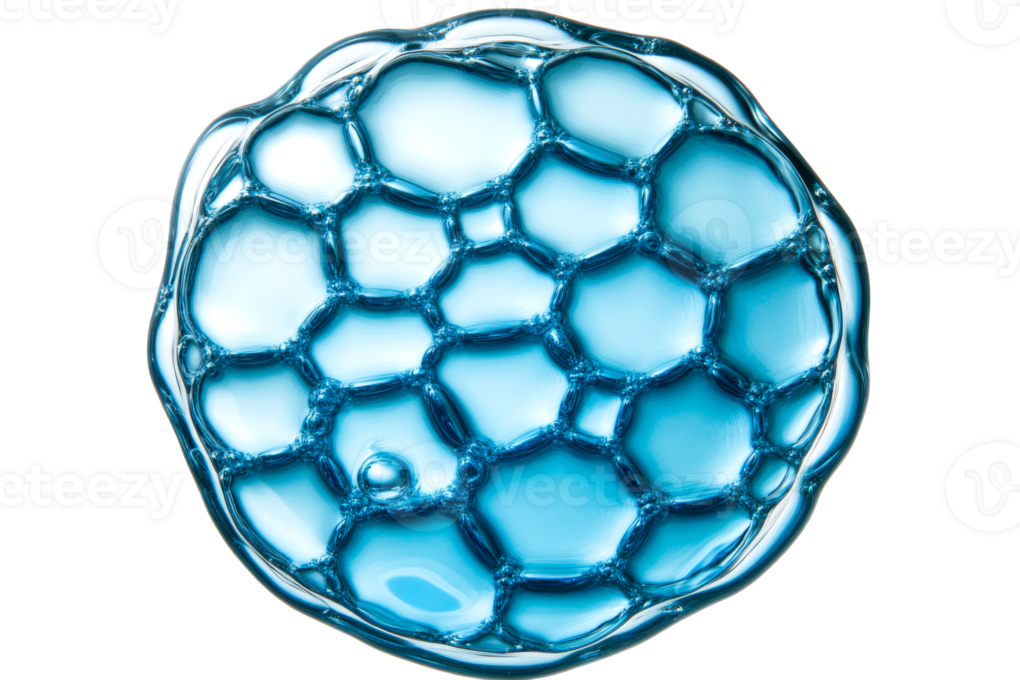 Blue bubble cluster with transparent background png