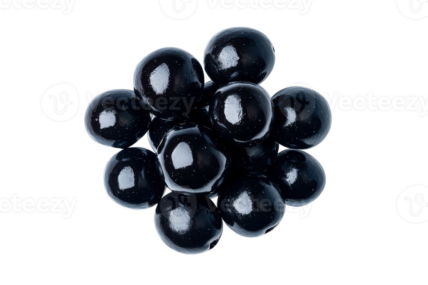 Shiny black olives on clear background png