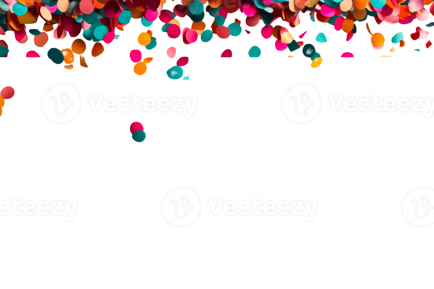 Colorful confetti on clear backdrop png