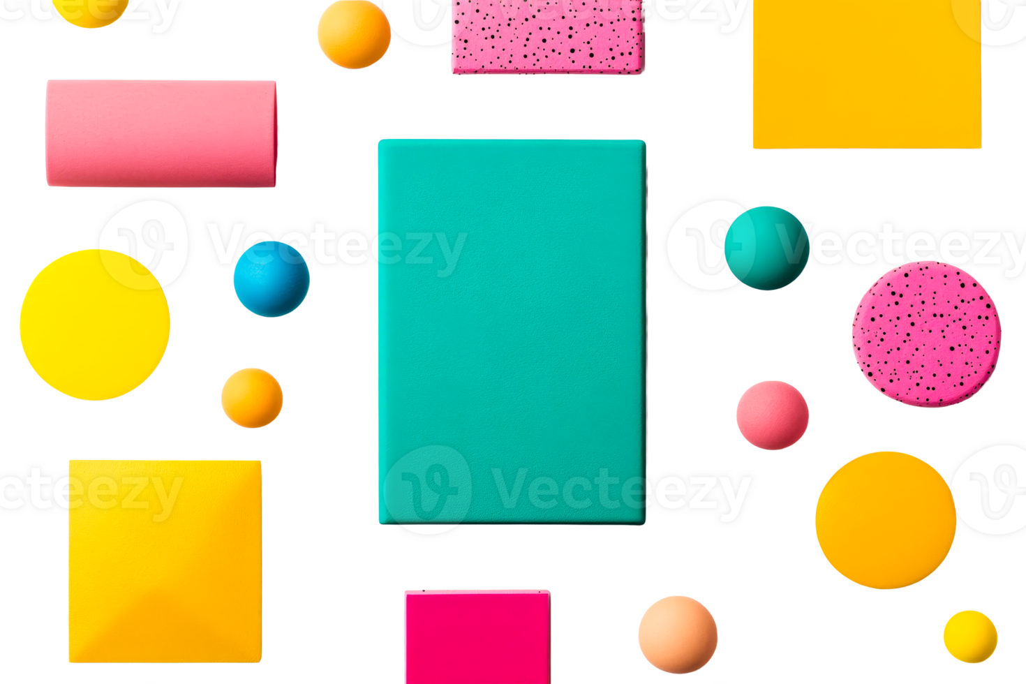 Colorful shapes on clear backdrop png