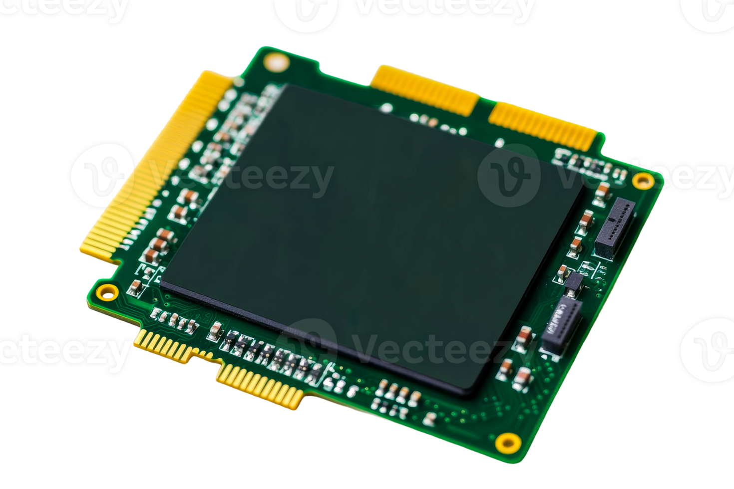 Computer processor with green circuit board design png