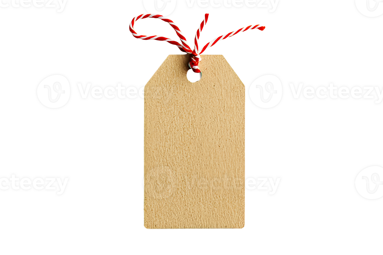 Blank tag with red and white twine for labeling png