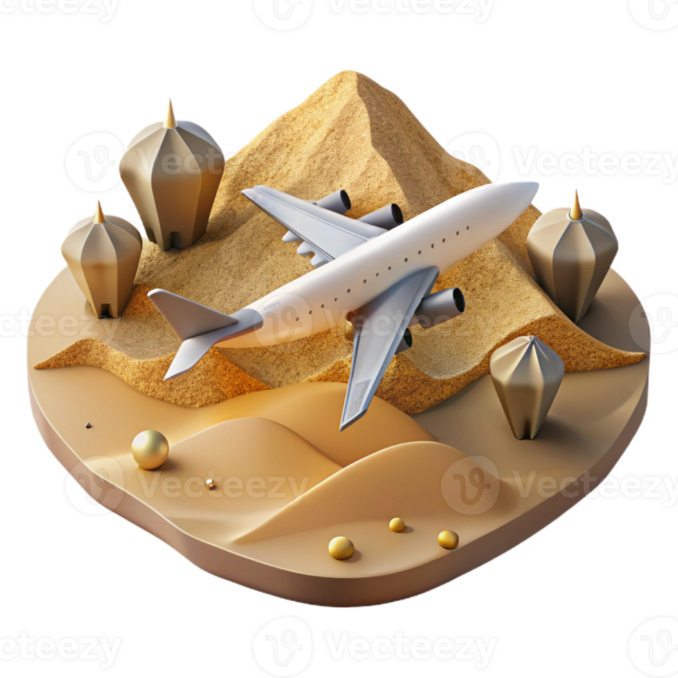 impressive contemporary Airplane Flying Over Desert Landscape Cutout for Scenic Views authentic png