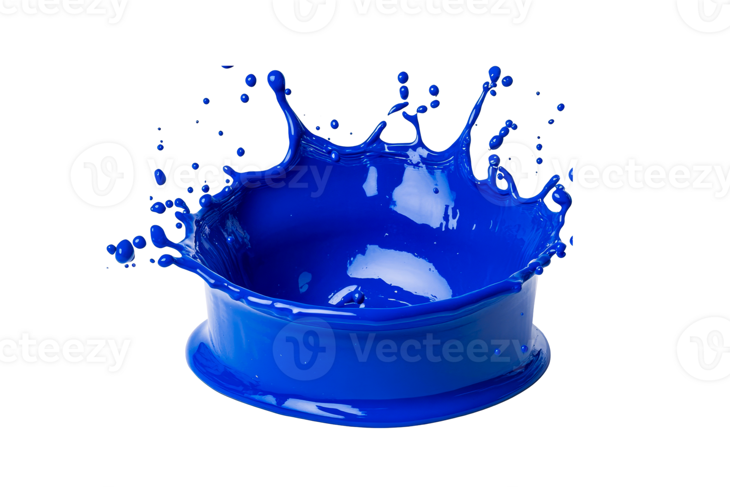 Bright blue paint splash on a smooth surface png