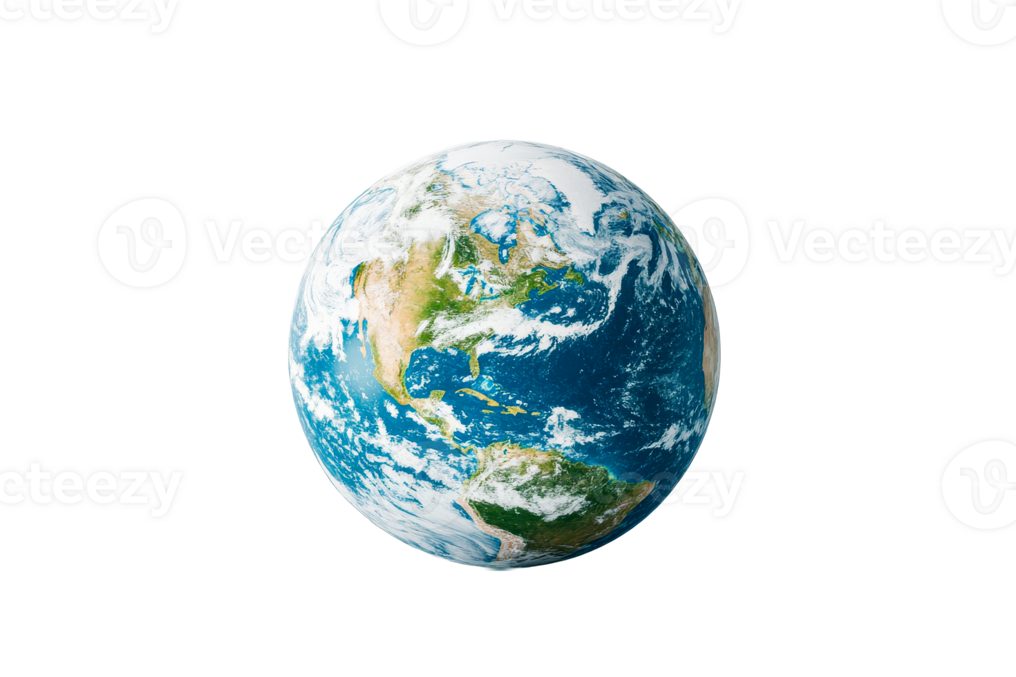 Earth seen from space on clear background png