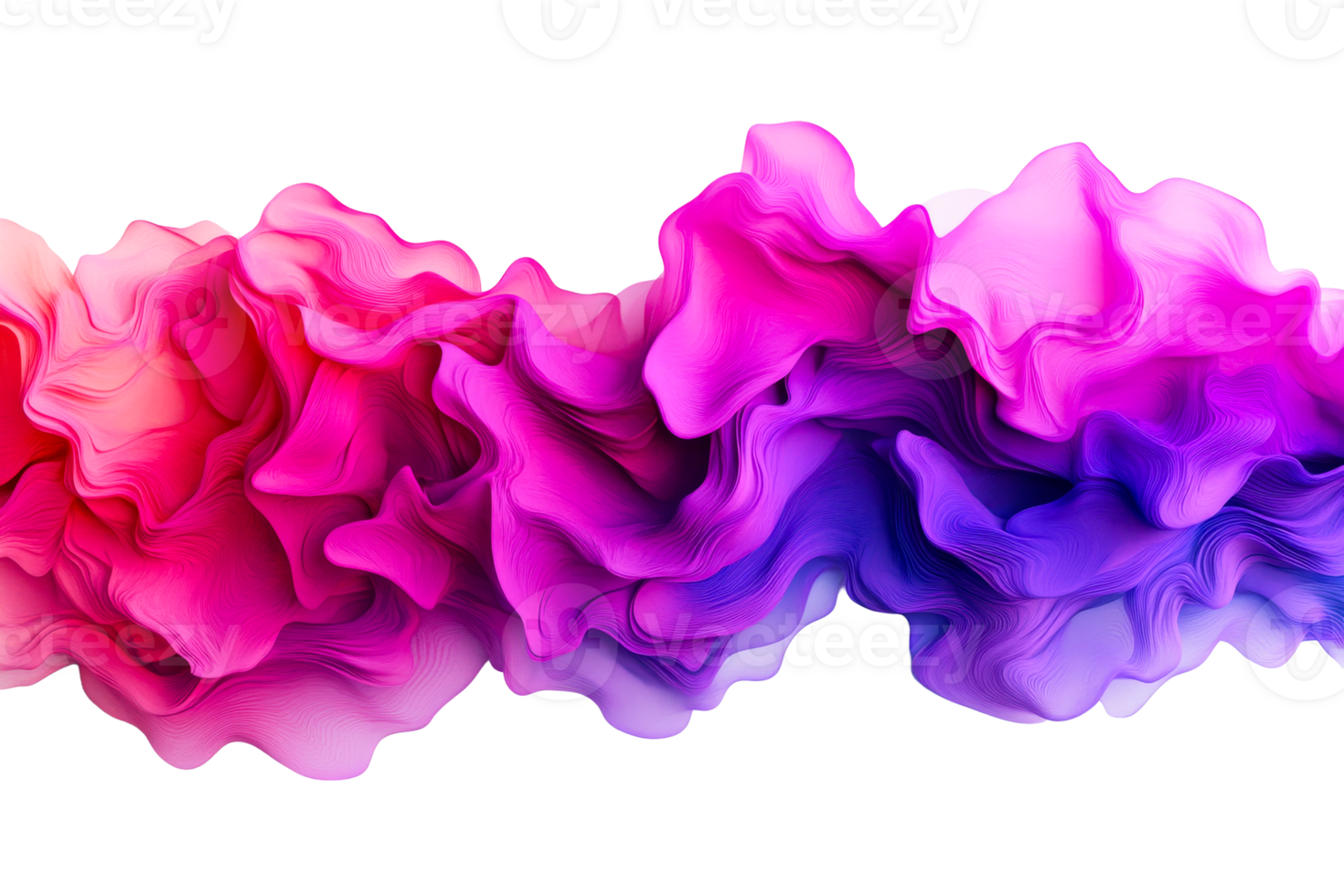 Colorful wavy fabric on transparent bg png