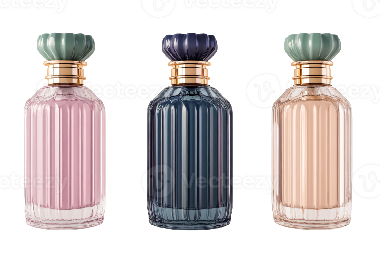 Elegant perfume bottles with unique designs png