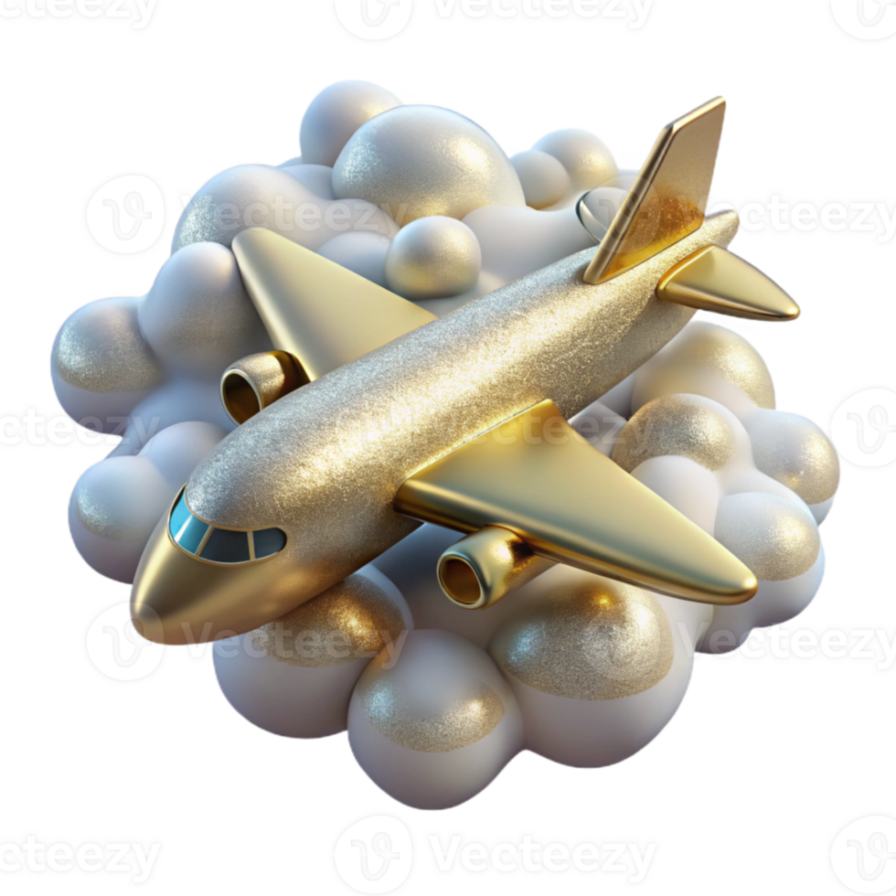 wonderful artistic Airplane in Clouds Transparent for Weather Reports premium png