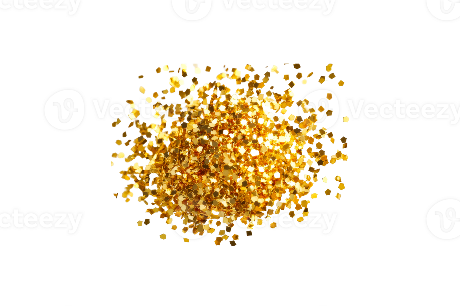 Golden glitter on a transparent background png