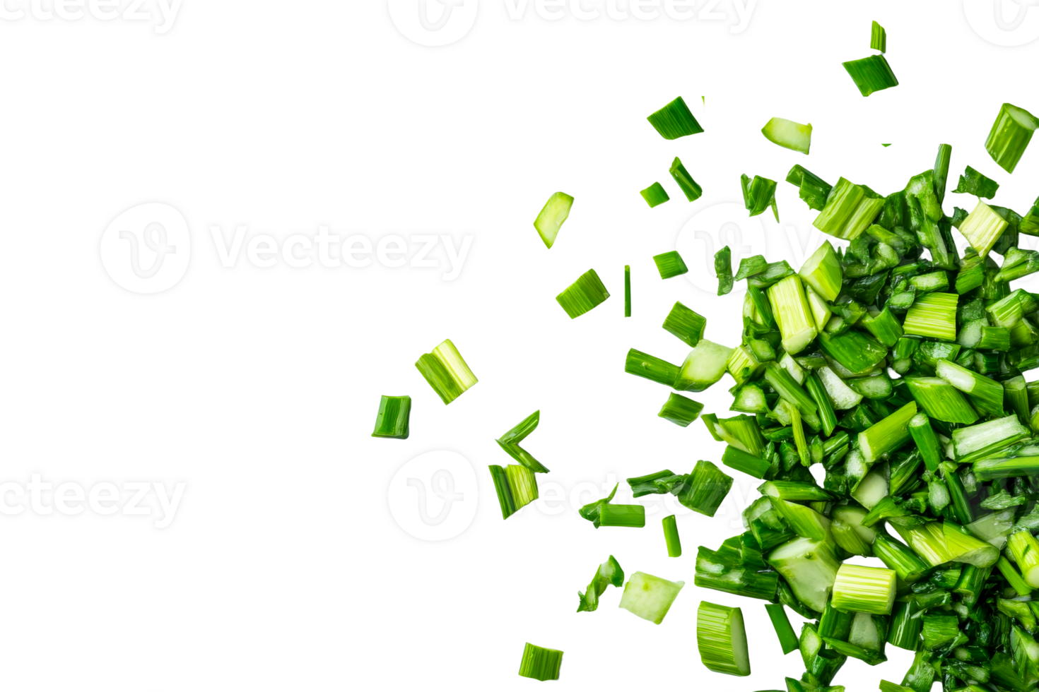 Green onions on a clear backdrop png