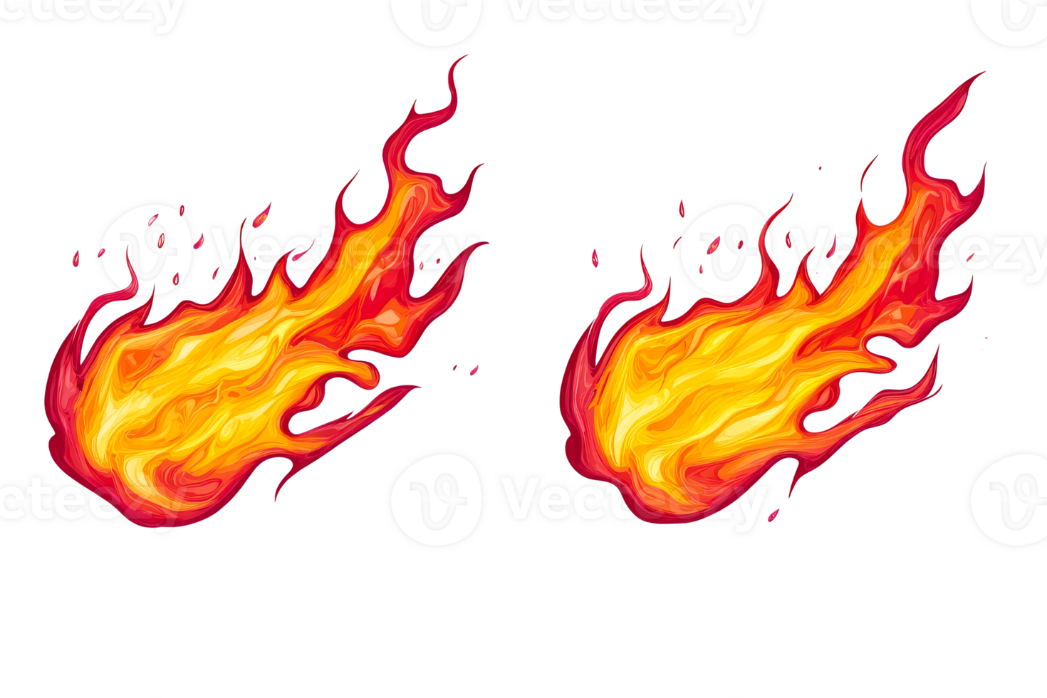 Dynamic fire flames with transparent background png
