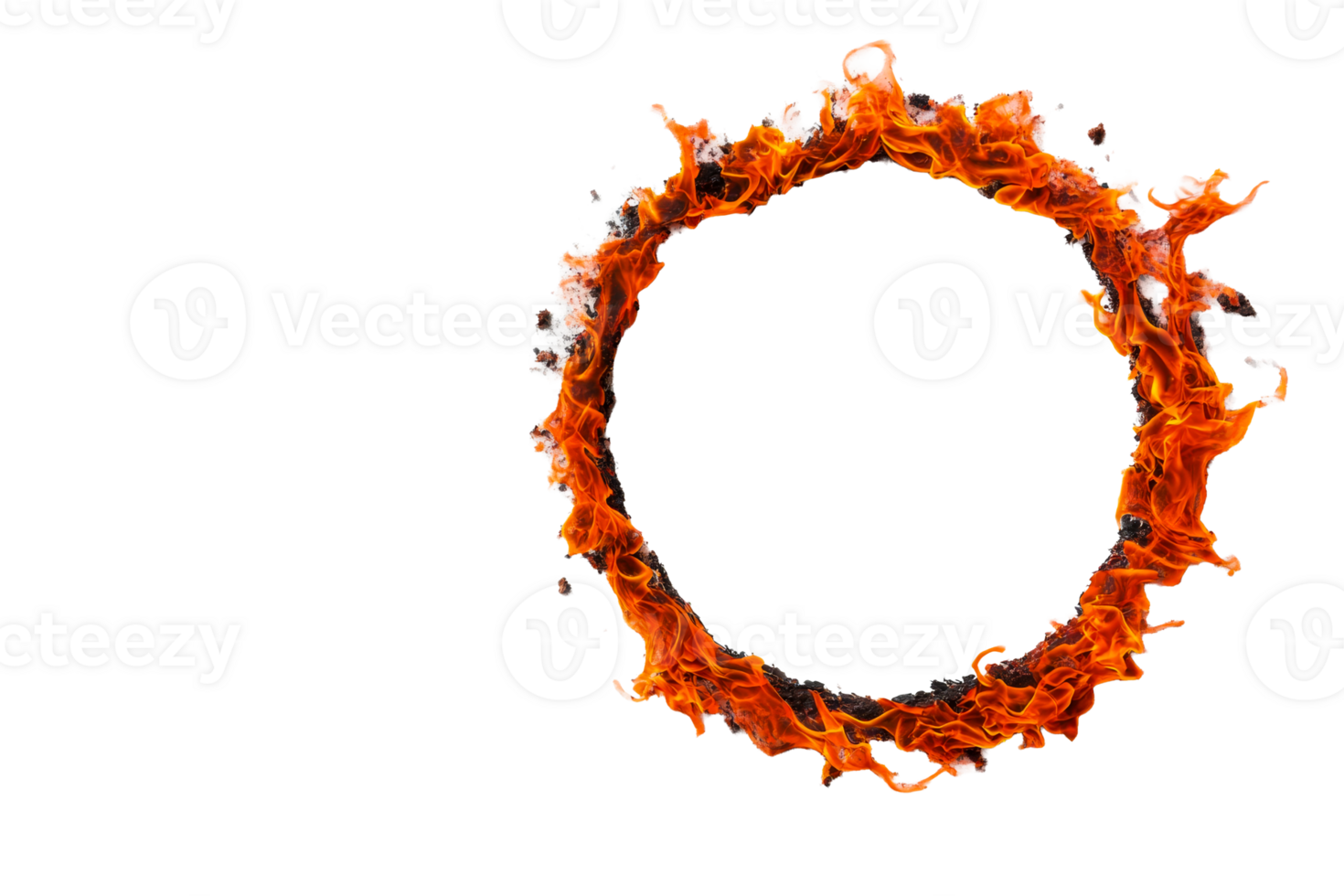 Flaming ring on transparent background png