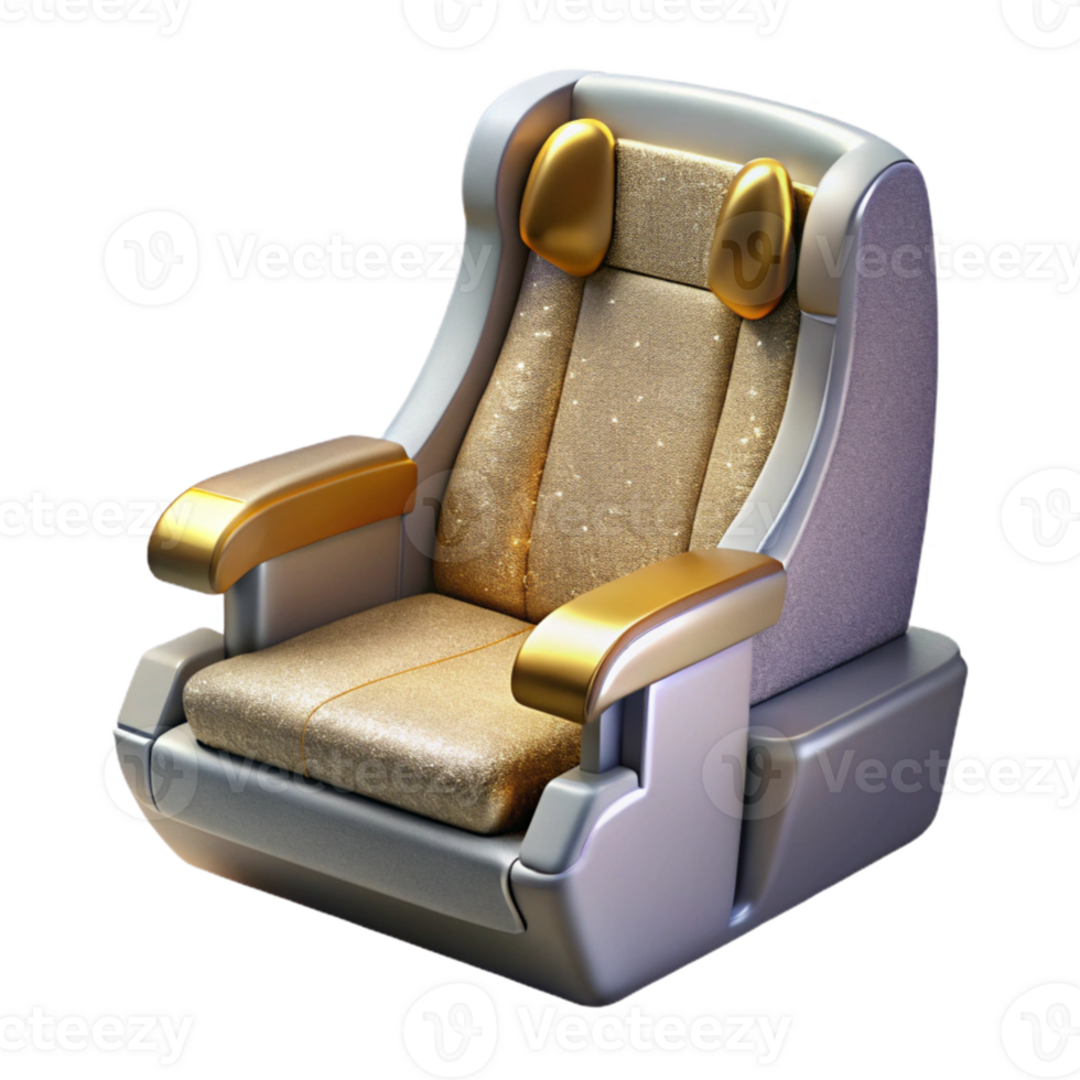 dramatic rustic Airplane Seat Reclined Isolated for Passenger Comfort authentic png