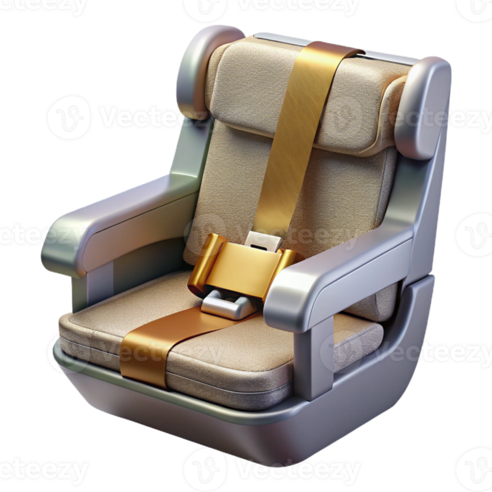impressive modern Airplane Seat with Seatbelt Isolated for Travel Safety high resolution png