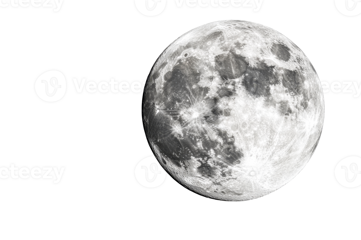 Bright full moon in clear night sky png