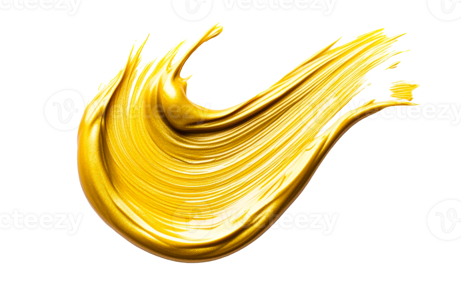 Golden paint splash on clear background png