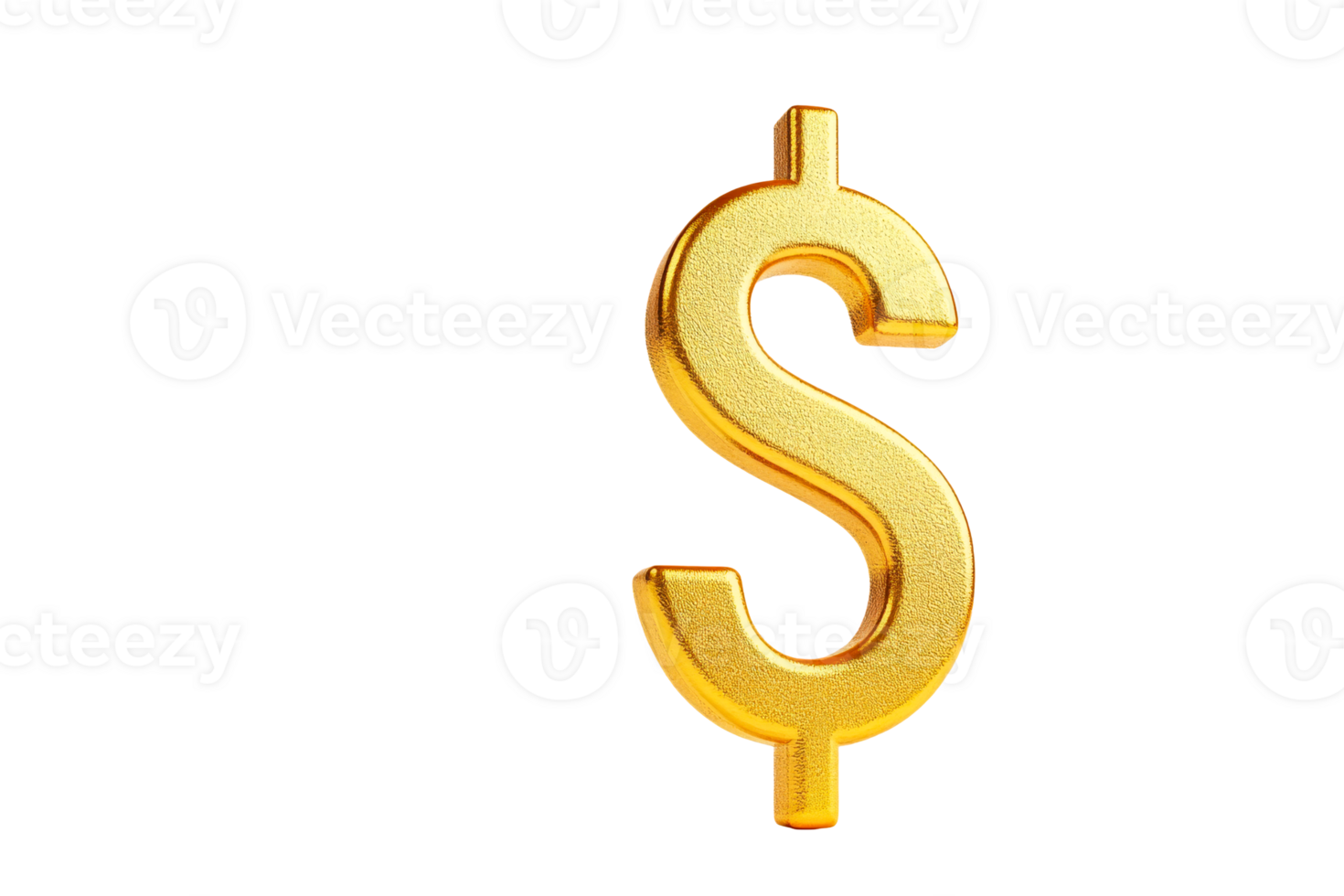 Golden dollar sign with a transparent background png