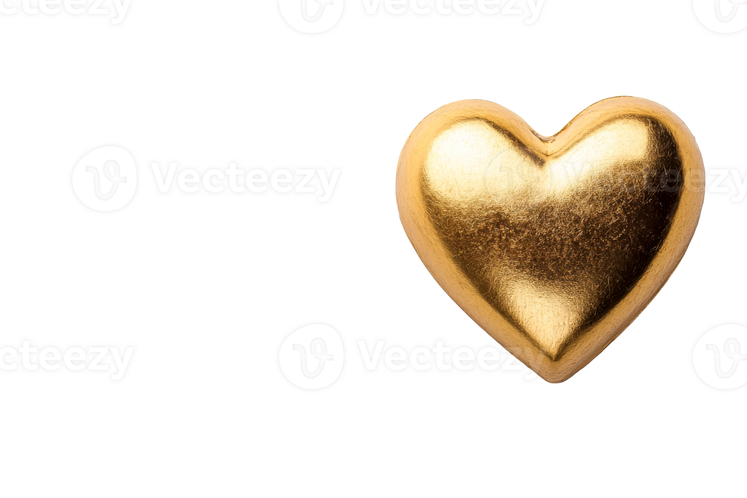 Golden heart shape on a transparent background png