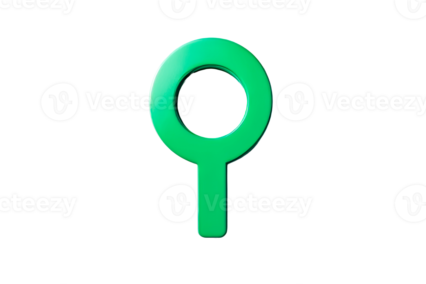 Green magnifying glass with transparent background png