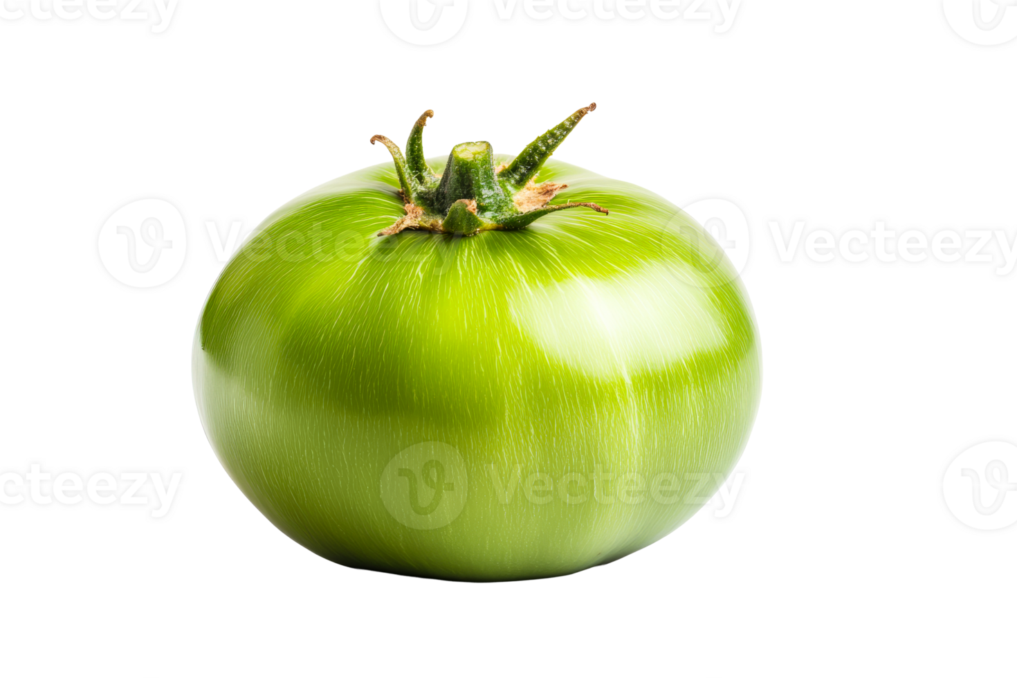 Green tomato on transparent background png