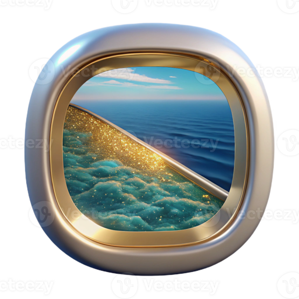 magnificent rustic Airplane Window View of City Skyline Cutout for Urban Travel exclusive png