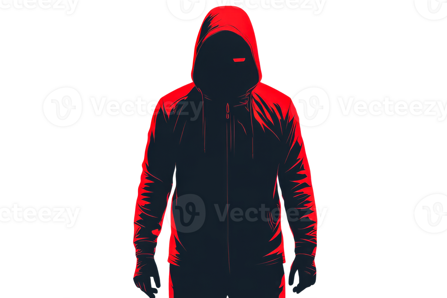 Mysterious figure in a red and black hoodie png