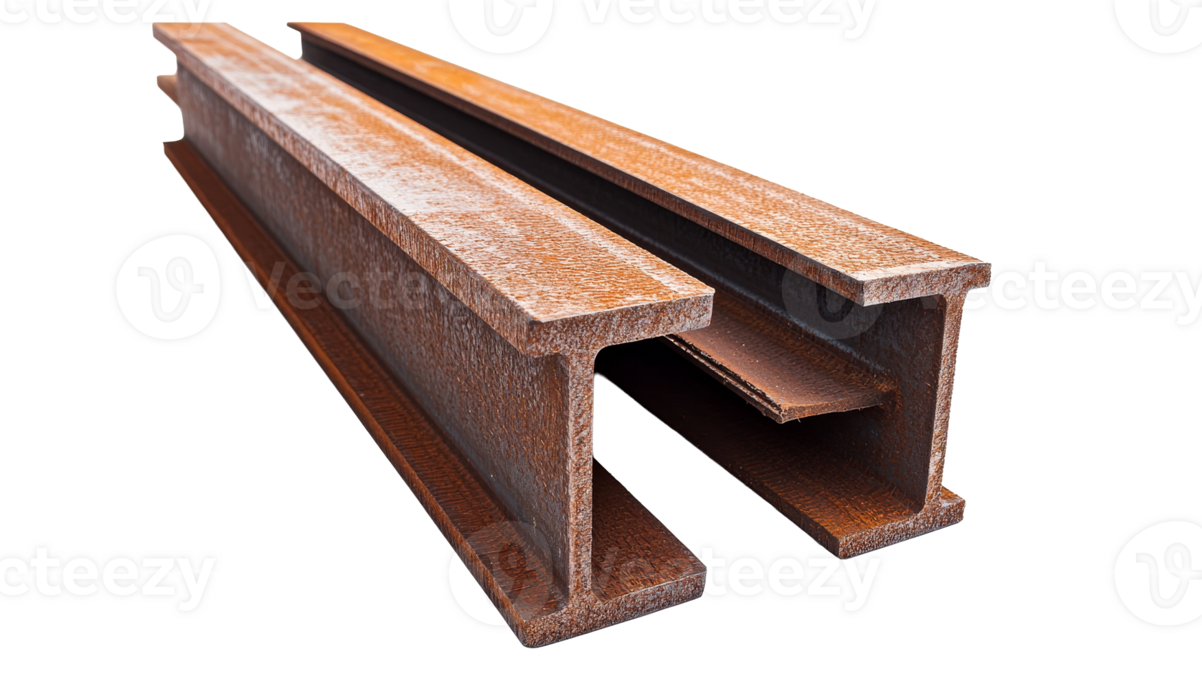 Steel beams lying on a transparent background png